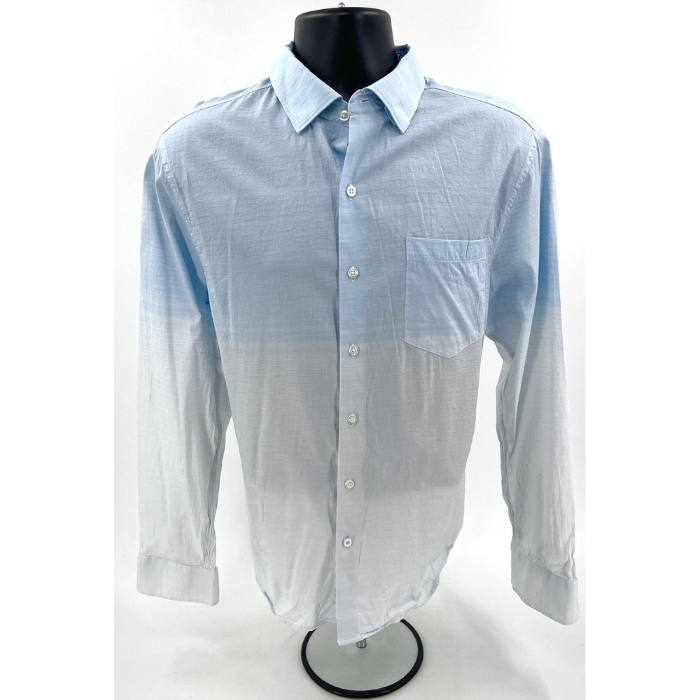 Tommy Bahama Casual  Button Up Shirt Red-White & Aqua Blue Gradient Men's Medium